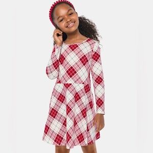Children’s Place Plaid Long Sleeve Skater Dress